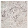 4' X 6' Ivory Black And Gray Abstract Handmade Area Rug