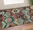 3' X 5' Red And Blue Geometric Area Rug