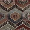 8' X 10' Red Gray And Orange Geometric Area Rug