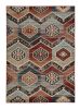 8' X 10' Red Gray And Orange Geometric Area Rug