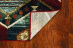 9' X 12' Red Gray And Orange Geometric Area Rug