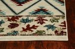 3' X 5' Ivory Blue And Red Southwestern Area Rug