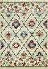 3' X 5' Ivory Blue And Red Southwestern Area Rug