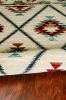 3' X 5' Ivory Blue And Red Southwestern Area Rug