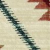 5' X 8' Ivory Blue And Red Southwestern Area Rug