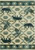 5' X 8' Ivory And Blue Southwestern Area Rug