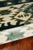 5' X 8' Ivory And Blue Southwestern Area Rug
