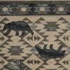 5' X 8' Ivory And Blue Southwestern Area Rug