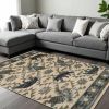 8' X 10' Ivory And Gray Woodland Lodge Area Rug