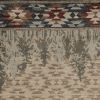 5' X 8' Ivory Green And Red Southwestern Area Rug