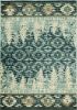 3' X 5' Slate Blue And Ivory Southwestern Area Rug
