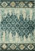 5' X 8' Slate Blue And Ivory Southwestern Area Rug