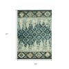 5' X 8' Slate Blue And Ivory Southwestern Area Rug