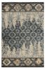 8' X 10' Slate Blue Charcoal And Beige Woodland Lodge Area Rug