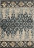 8' X 10' Slate Blue Charcoal And Beige Woodland Lodge Area Rug