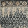 8' X 10' Slate Blue Charcoal And Beige Woodland Lodge Area Rug
