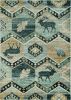 5' X 8' Blue And White Woodland Lodge Area Rug