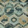 5' X 8' Blue And White Woodland Lodge Area Rug