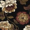 2' X 3' Black Tan And Ivory Floral Area Rug