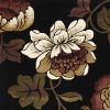 2' X 3' Black Tan And Ivory Floral Area Rug