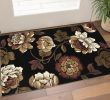 2' X 3' Black Tan And Ivory Floral Area Rug