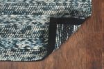 3' X 5' Ivory Blue And Gray Wool Striped Hand Woven Area Rug