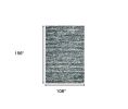 9' X 13' Ivory Blue And Gray Wool Striped Hand Woven Area Rug