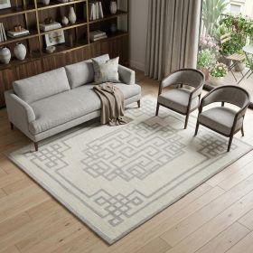 9' X 12' Ivory And Gray Wool Geometric Hand Tufted Area Rug