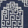 2' X 4' Navy Blue And Ivory Wool Geometric Hand Tufted Area Rug