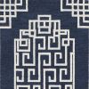 8' X 10' Navy Blue And Ivory Wool Geometric Hand Tufted Area Rug