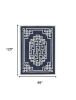 8' X 10' Navy Blue And Ivory Wool Geometric Hand Tufted Area Rug