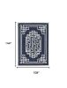 9' X 12' Navy Blue And Ivory Wool Geometric Hand Tufted Area Rug