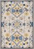 2' X 3' Ivory Blue And Yellow Southwestern Hand Tufted Area Rug