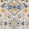 2' X 3' Ivory Blue And Yellow Southwestern Hand Tufted Area Rug