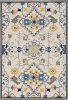 3' X 5' Ivory Blue And Yellow Southwestern Hand Tufted Area Rug