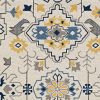 3' X 5' Ivory Blue And Yellow Southwestern Hand Tufted Area Rug