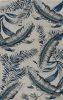 8' Blue And Gray Wool Botanical Leaves Hand Tufted Runner Rug