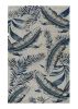 5' X 8' Blue and Gray Wool Botanical Leaves Hand Tufted Area Rug