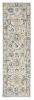 8' Ivory Gray And Red Wool Medallion Hand Tufted Runner Rug