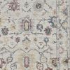 7' X 10' Ivory Gray And Red Wool Medallion Hand Tufted Area Rug
