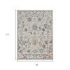 7' X 10' Ivory Gray And Red Wool Medallion Hand Tufted Area Rug