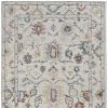 7' X 10' Ivory Gray And Red Wool Medallion Hand Tufted Area Rug