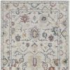 8' X 11' Ivory Gray And Red Wool Medallion Hand Tufted Area Rug