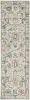 9' X 13' Ivory Gray And Red Wool Medallion Hand Tufted Area Rug