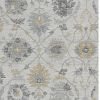 5' X 7' Ivory Gray And Green Wool Floral Hand Tufted Distressed Area Rug
