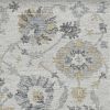 5' X 7' Ivory Gray And Green Wool Floral Hand Tufted Distressed Area Rug