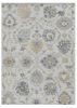 7' X 10' Ivory Gray And Green Wool Floral Hand Tufted Distressed Area Rug