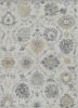 9' X 13' Ivory Gray And Green Wool Floral Hand Tufted Area Rug