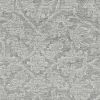 9' X 13' Gray And Light Gray Wool Floral Medallion Hand Tufted Area Rug