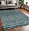 5' X 7' Gray And Black Wool Geometric Hand Tufted Area Rug
